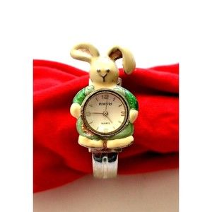 Rumours Bunny Rabbit Floppy Ear Wrist Cuff Watch Spring Adjustable Band vintage